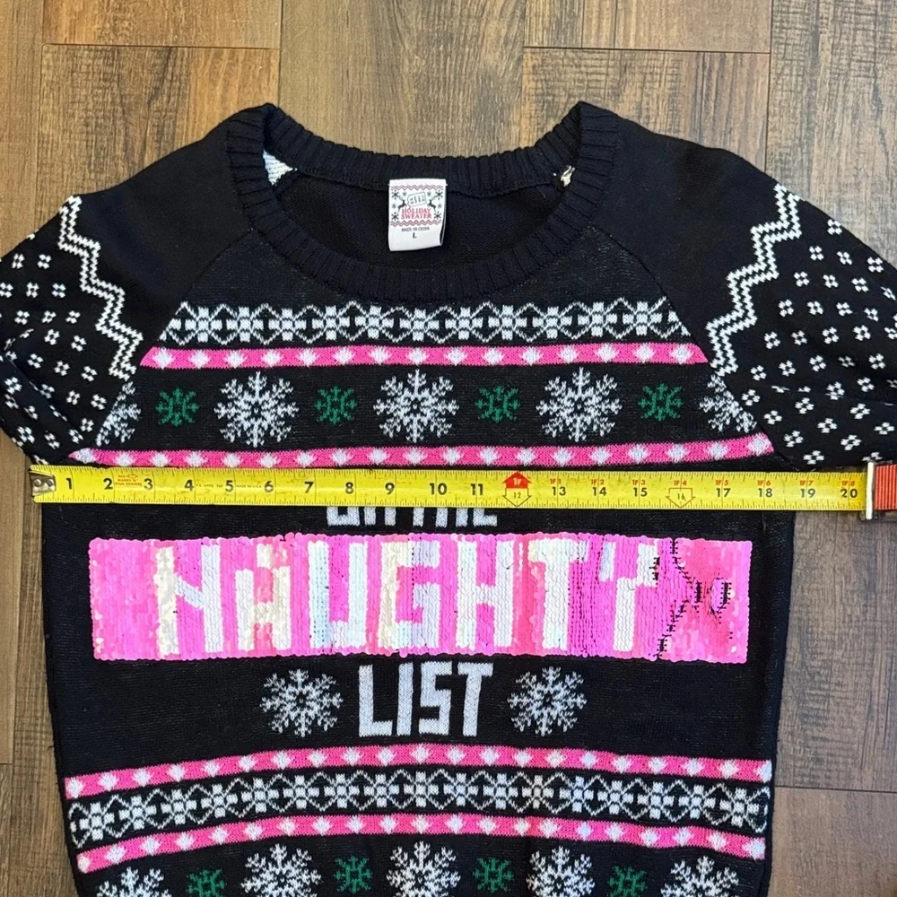 Well Worn Black and Pink Festive Sweater